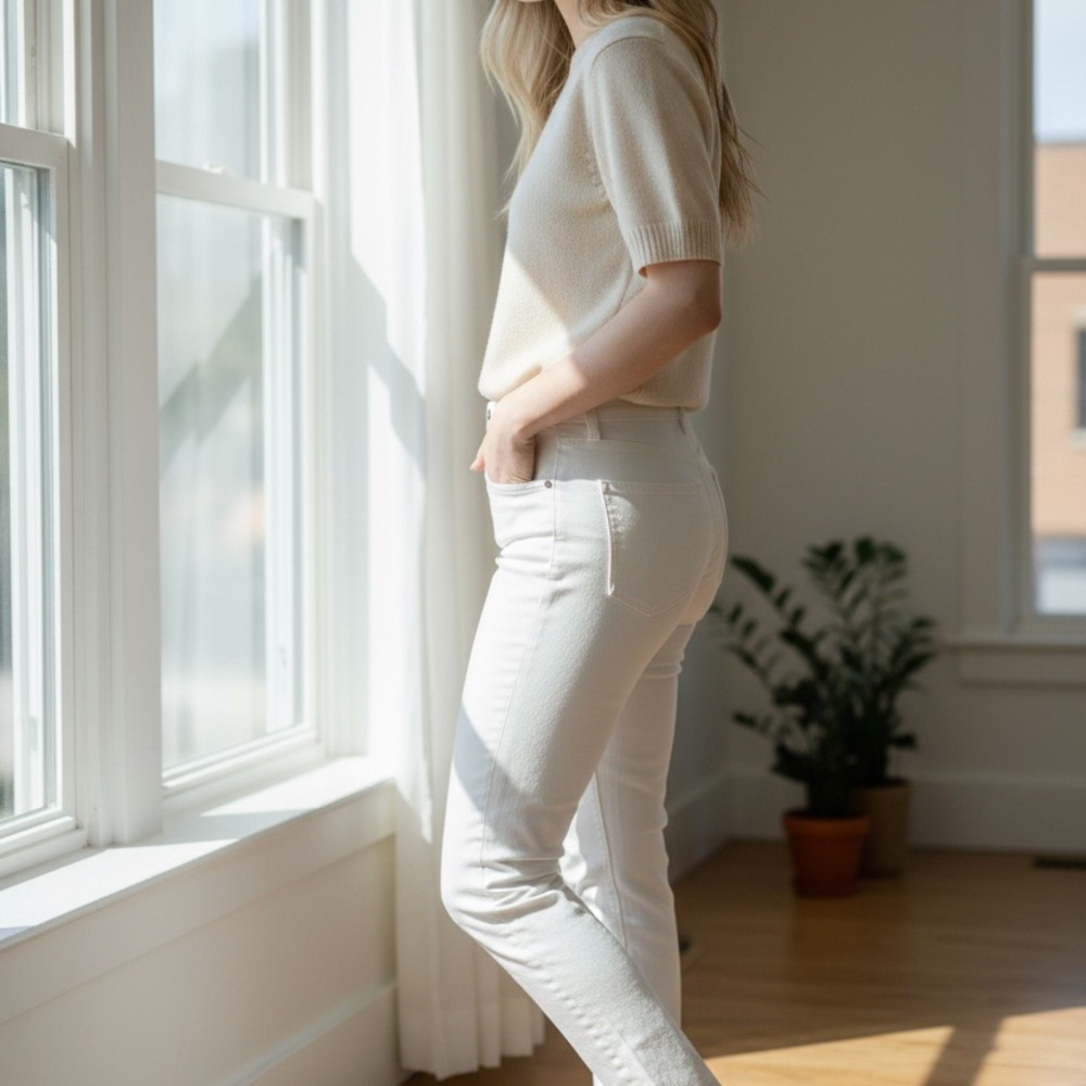 Agolde Sophia Crop High-Rise White Women’s Jeans SZ 29 NWT